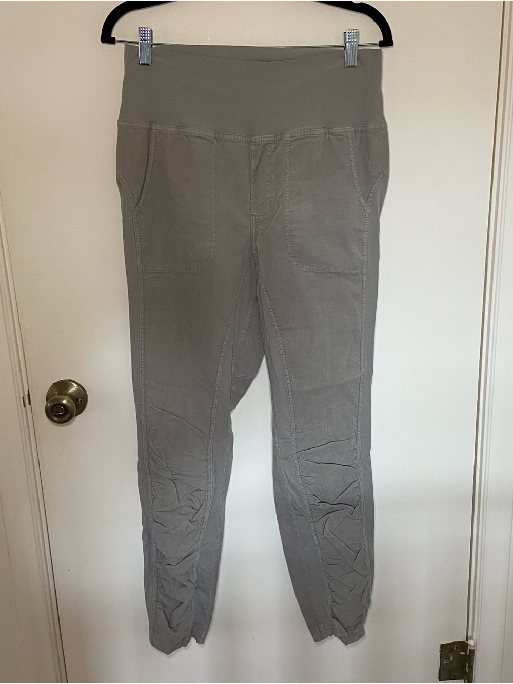 XCVI Wearables Women's Size Large Truffle Ruched High Waisted Penny Leggings